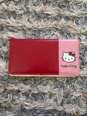 Hello Kitty Red and Pink Fold-Over Checkbook Case